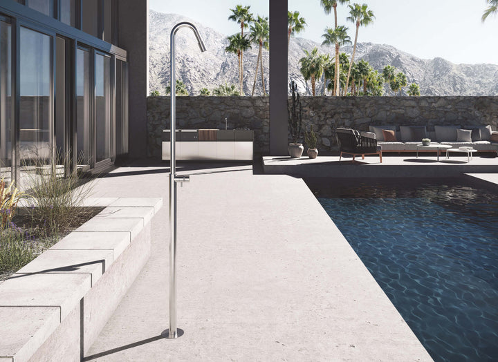 MGS Bagno Outdoor Stainless Steel Floor mount Thermostatic Shower