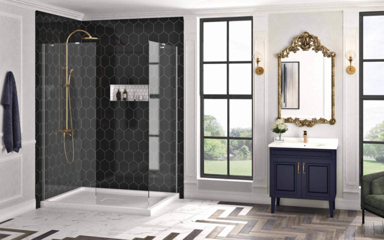 Oceania Baths Fixed Screen Shower Doors