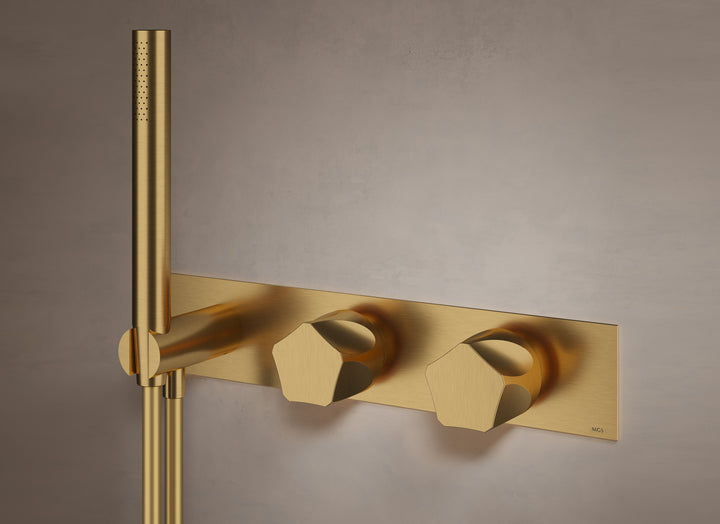 MGS Bagno Penta Stainless Steel Thermostatic Trim with Three way Diverter and Volume Control