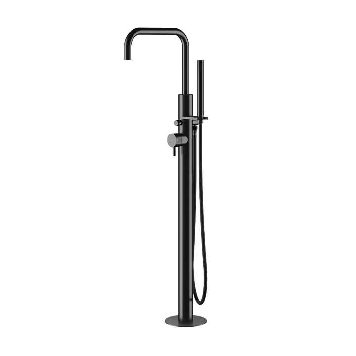 MGS Bagno Minimal Stainless Steel Floor mount Tub Spout with Handshower