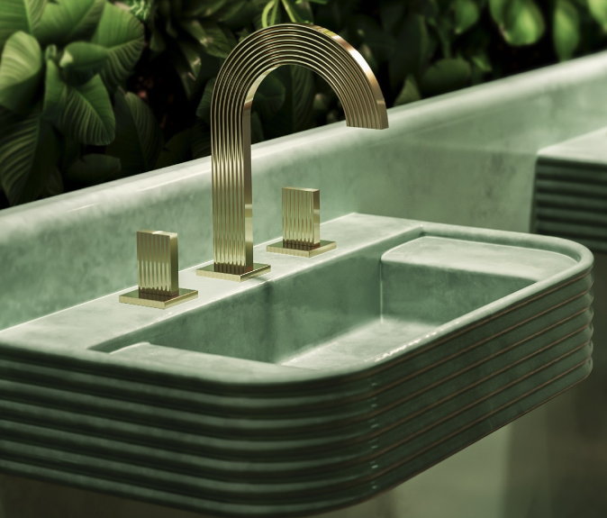 Franz Viegener FV207/F4 Groovy Widespread Bathroom Faucet