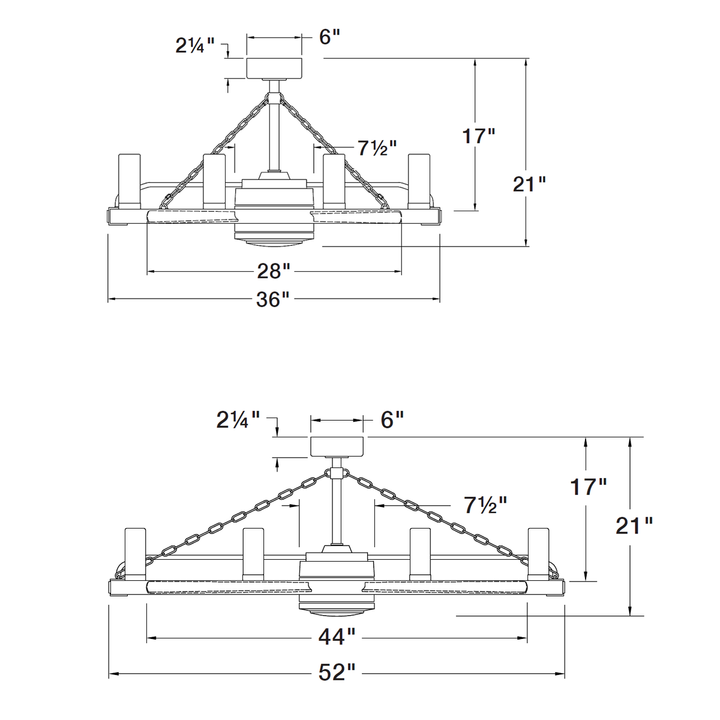 Hinkley Sawyer Fandelier Smart Ceiling Fan (view 6)
