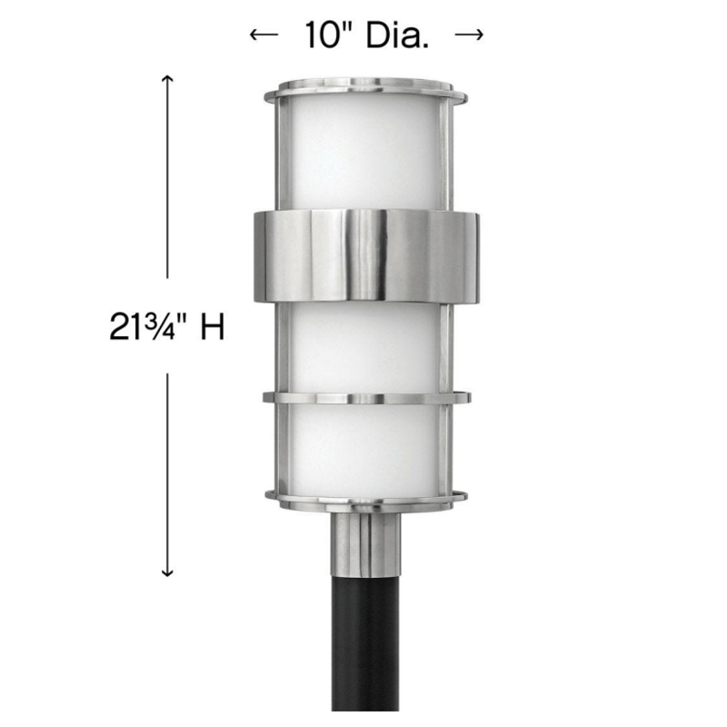 Hinkley Saturn 120V Outdoor Post / Pier Mount with Opal Glass