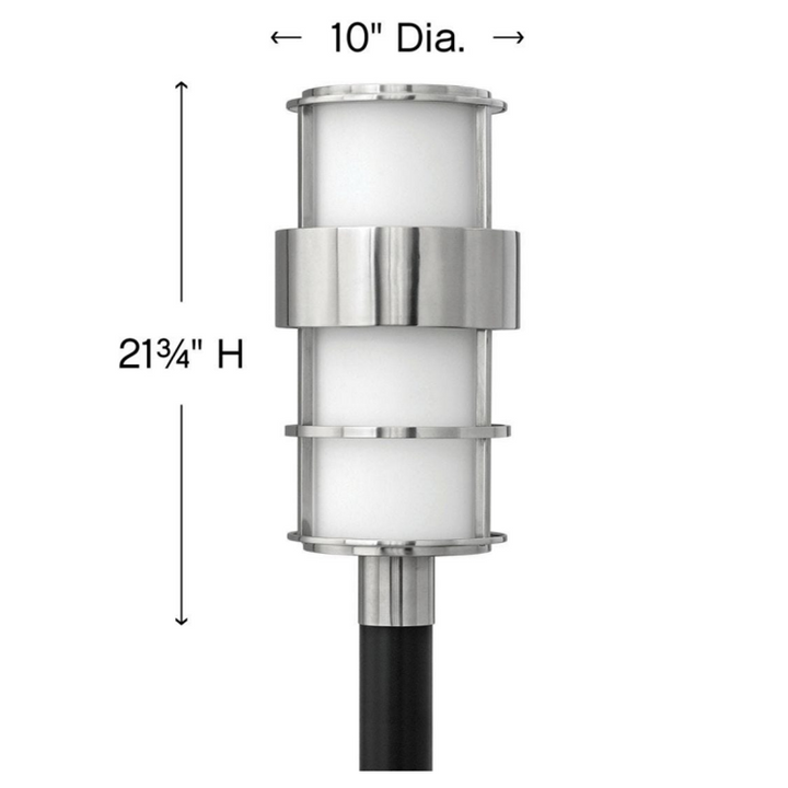 Hinkley Saturn 120V Outdoor Post / Pier Mount with Opal Glass