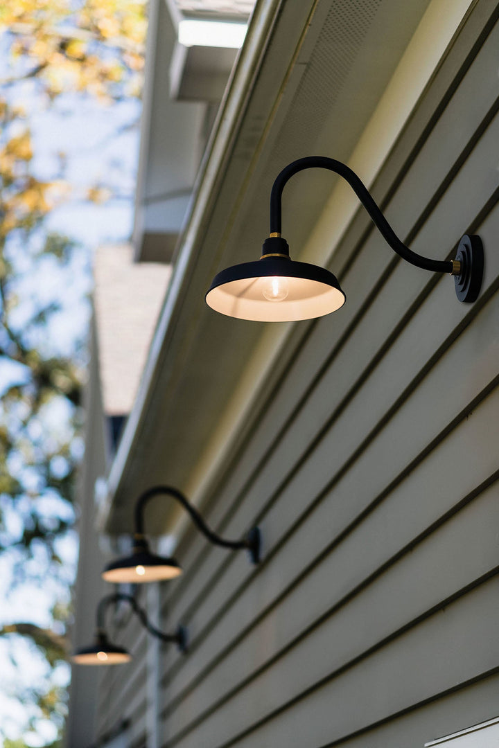 Hinkley Foundry Outdoor Industrial Shade Curve Arm Wall Light (view 2)