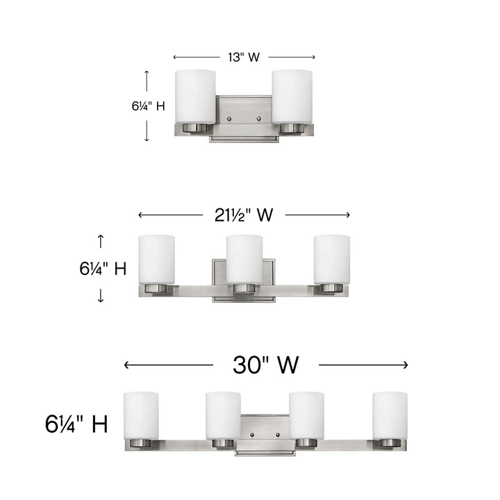 Hinkley Miley Clear Glass Bathroom Vanity Light