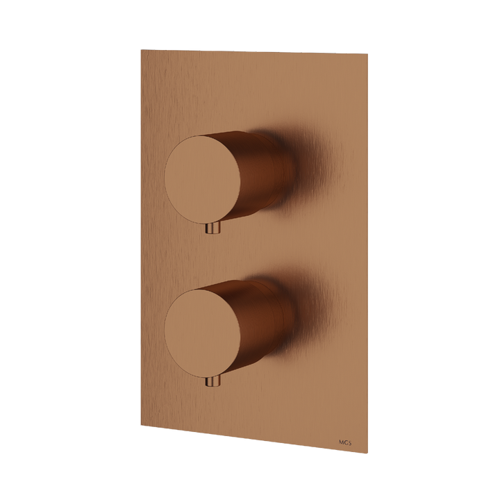 MGS Bagno Minimal Stainless Steel Thermostatic Trim with Two way Diverter and Volume Control