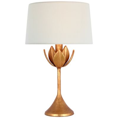 Visual Comfort Signature Alberto Cordless Table Lamp in Antique Bronze Leaf