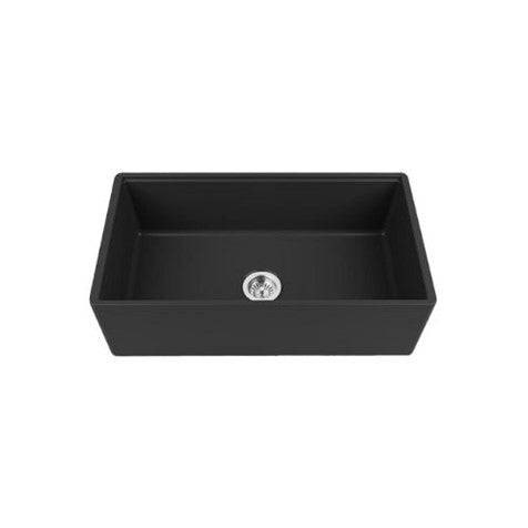 Chambord 33" Menton Apron Front Single-Bowl Fireclay Kitchen Sink With Center Drain