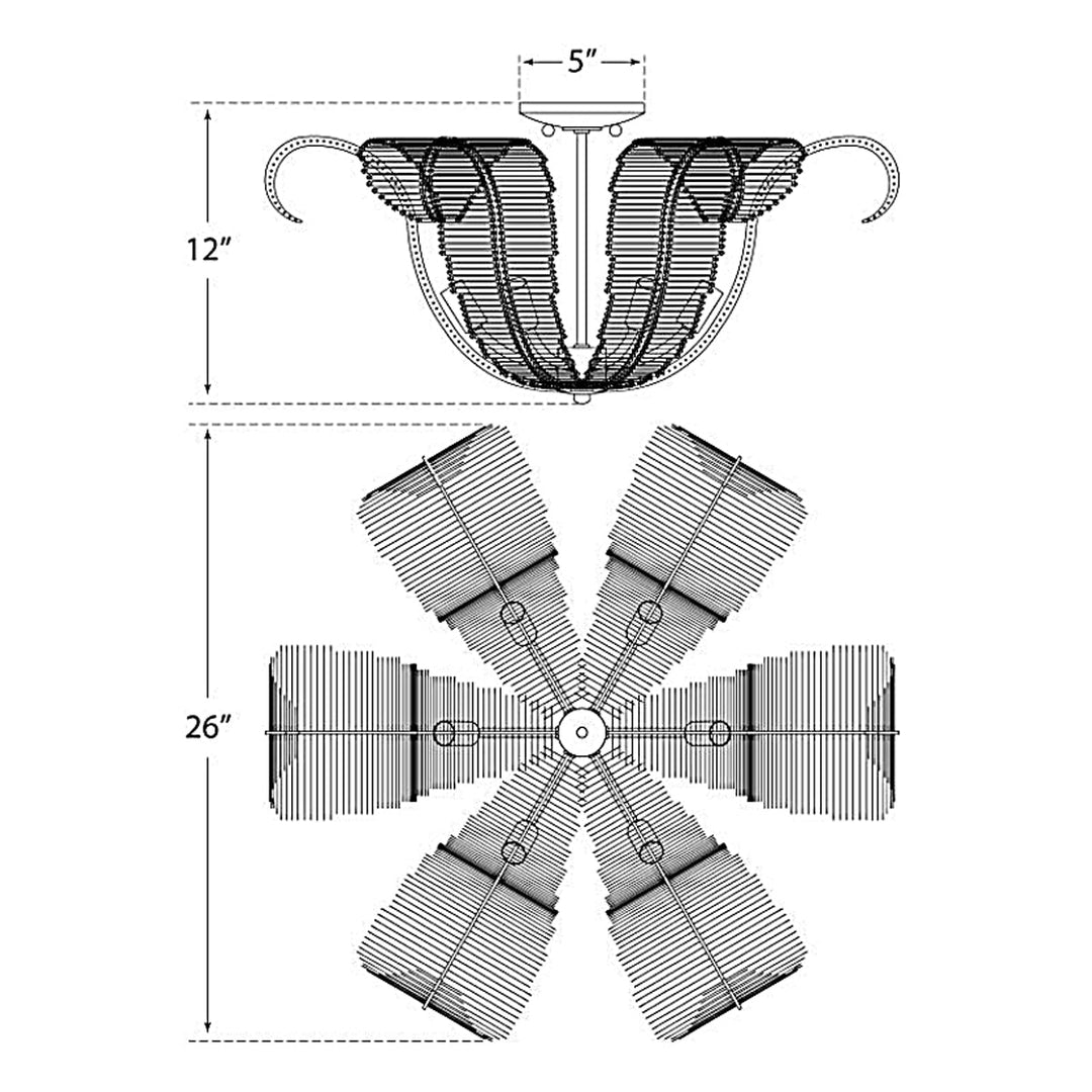 Visual Comfort Signature Calais Semi Flush Ceiling Light