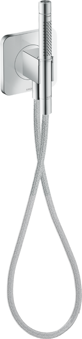 AXOR Citterio C Handshower Holder Softsquare with Outlet with Handshower and Textile Hose