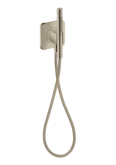 AXOR Citterio C Handshower Holder Softsquare with Outlet with Handshower and Textile Hose
