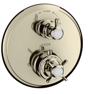 AXOR Montreux Thermostatic Trim with Volume Control and Diverter- Cross-Handle