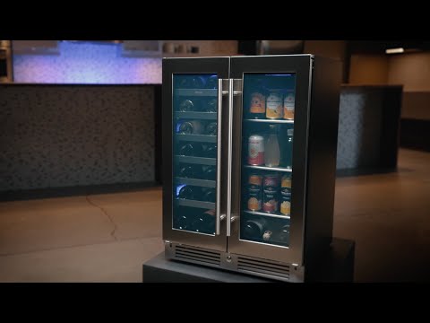 Zephyr Presrv Wine And Bev Cooler 24in UC Stainless Steel Glass French Door