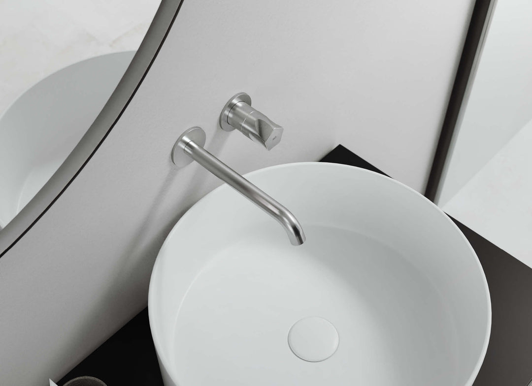 MGS Bagno Penta Two hole Stainless Steel Wall mount Basin Faucet