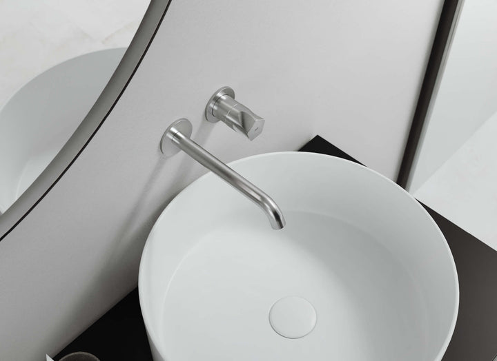 MGS Bagno Penta Two hole Stainless Steel Wall mount Basin Faucet