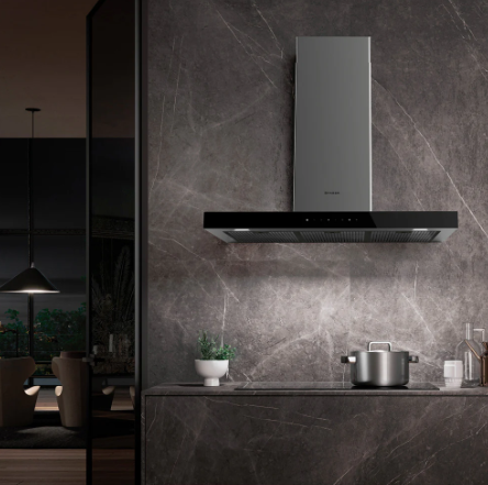 Faber Stilo Glass T-Shape Chimney Wall Hood