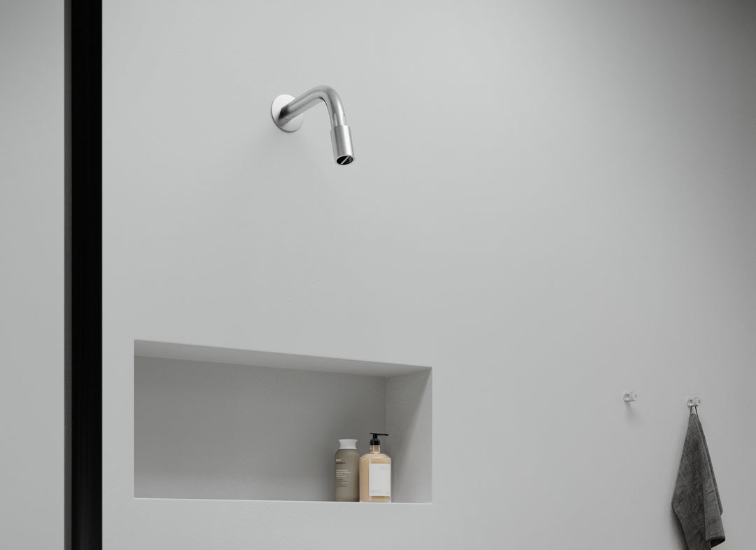 MGS Bagno Stainless Steel Shower Head with Arm and Flange