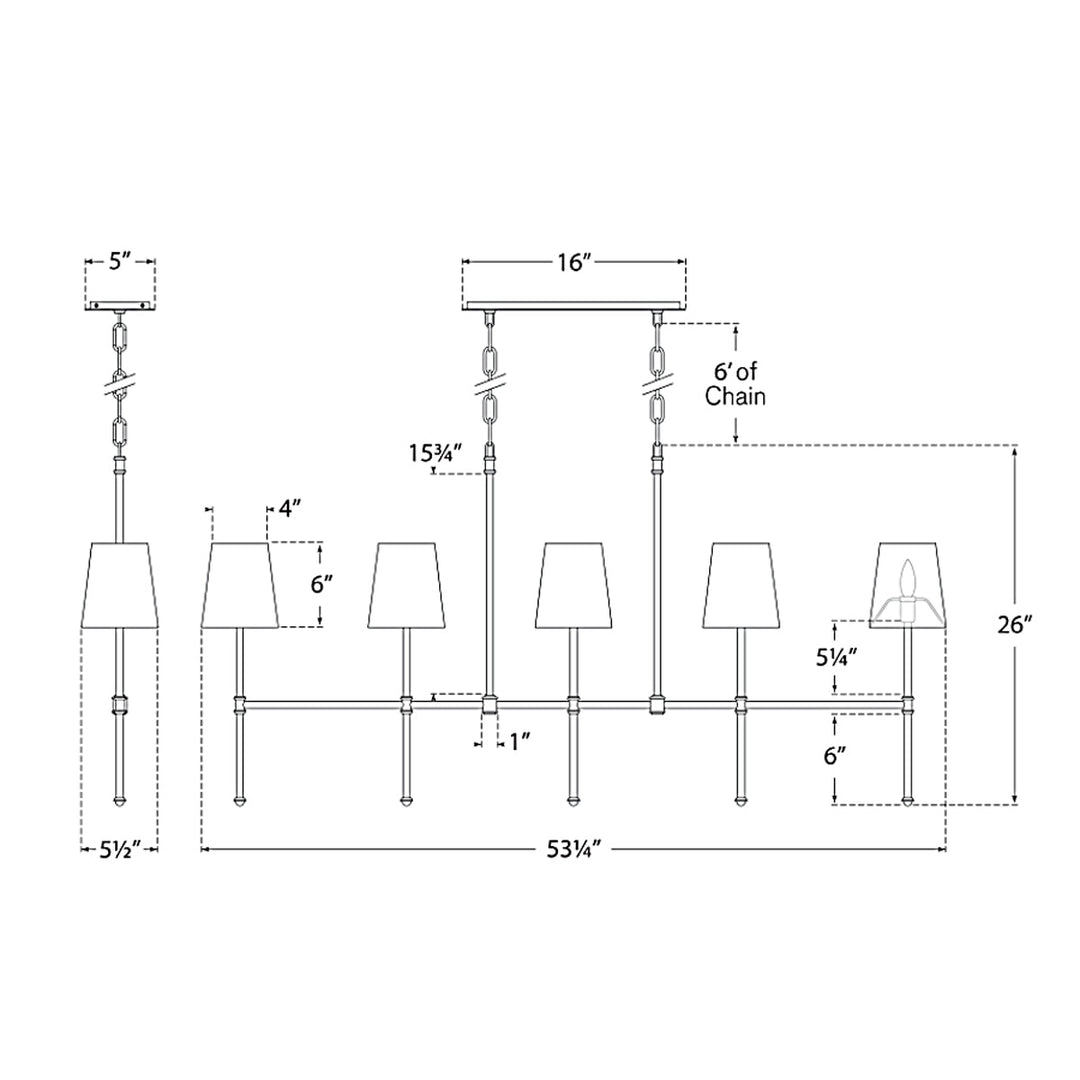 Visual Comfort Signature Camille Linear Chandelier