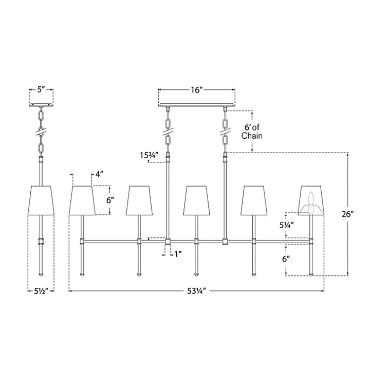 Visual Comfort Signature Camille Linear Chandelier