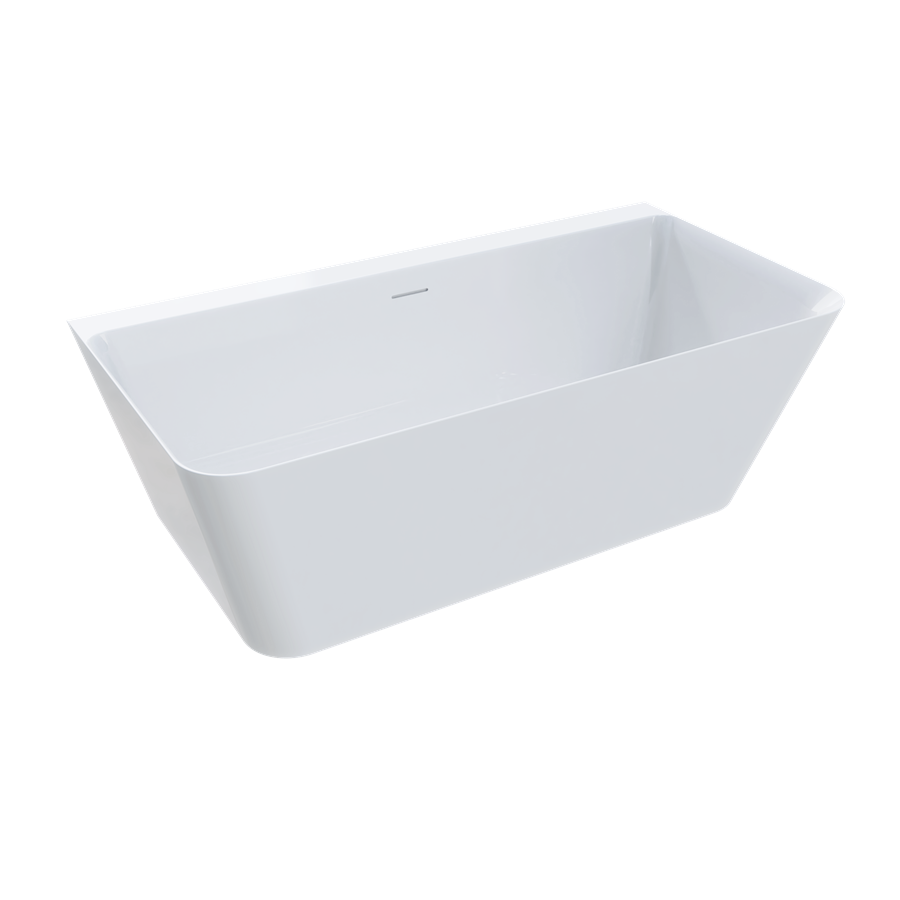 Crosswater London Taos Back To Wall Bathtub With Integral Overflow Clearstone