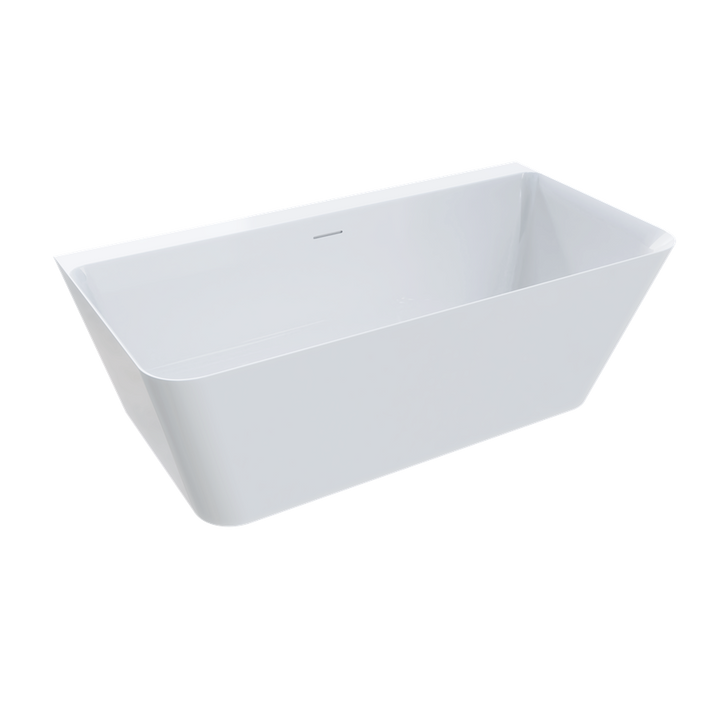Crosswater London Taos Back To Wall Bathtub With Integral Overflow Clearstone