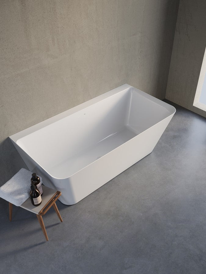 Crosswater London Taos Back To Wall Bathtub With Integral Overflow Clearstone