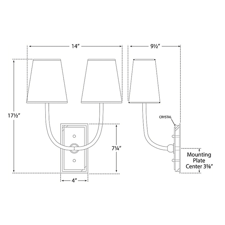 Visual Comfort Signature Hulton Double Wall Sconce