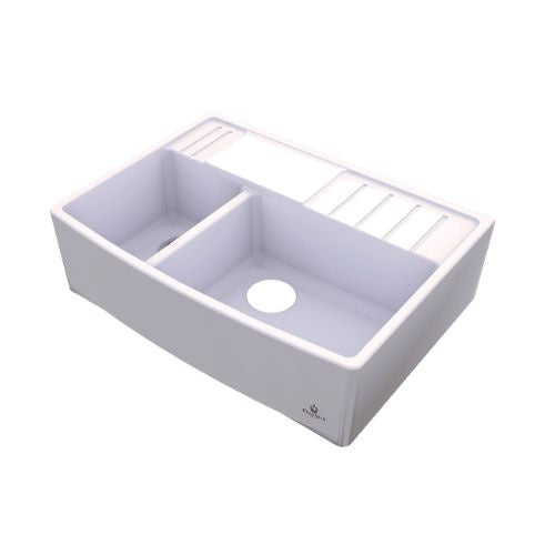 Crosswater London 35" Trouville Double-Bowl Fireclay Sink