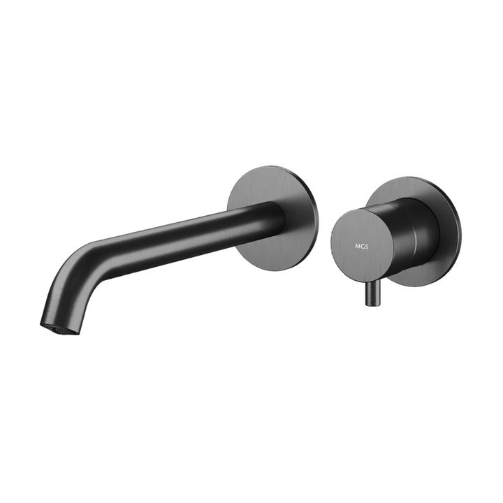 MGS Bagno Minimal Two hole Stainless Steel Wall mount Basin Faucet