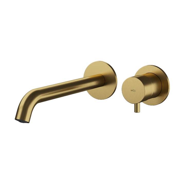 MGS Bagno Minimal Two hole Stainless Steel Wall mount Basin Faucet