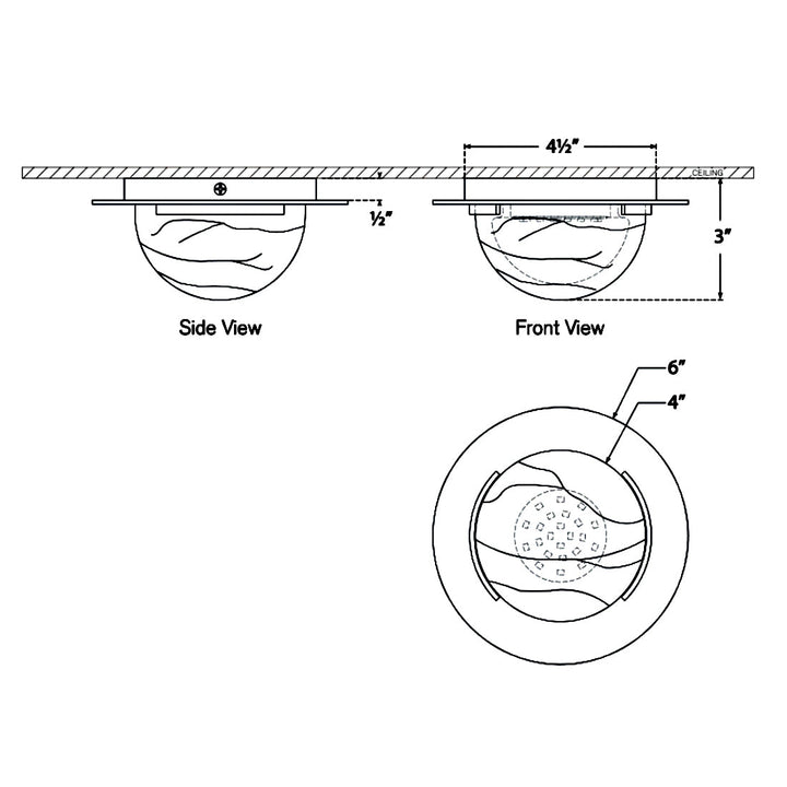 Visual Comfort Signature Melange Disc Solitaire Ceiling Light