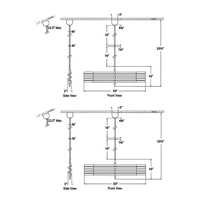 Visual Comfort Signature Rousseau Articulating Tube Chandelier