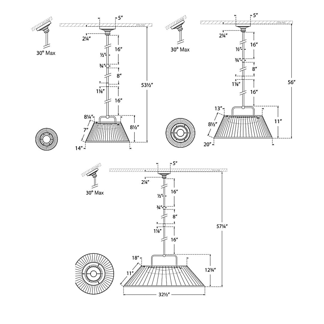 Visual Comfort Signature Serrato Pendant