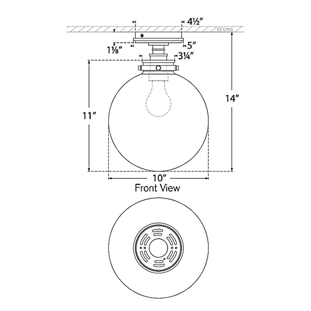 Visual Comfort Signature Parkington Globe Ceiling Flush Light