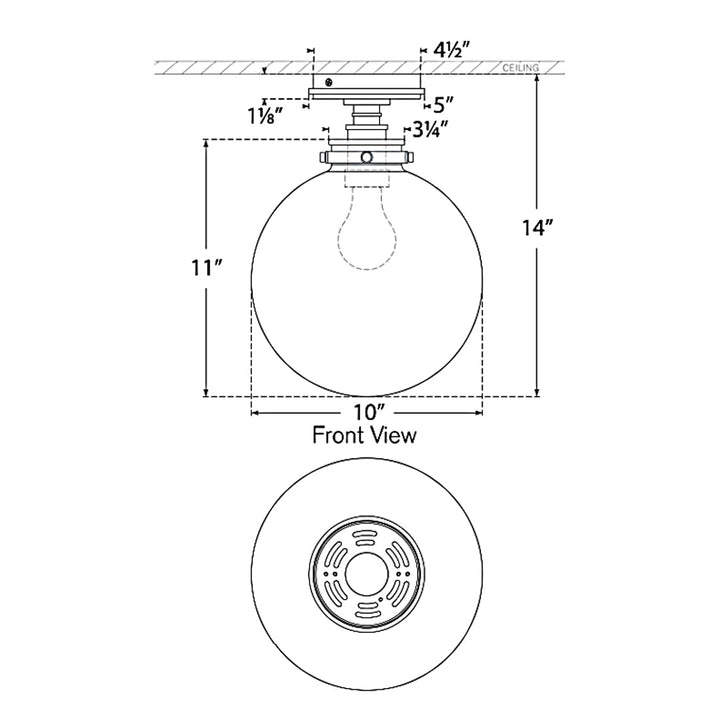 Visual Comfort Signature Parkington Globe Ceiling Flush Light