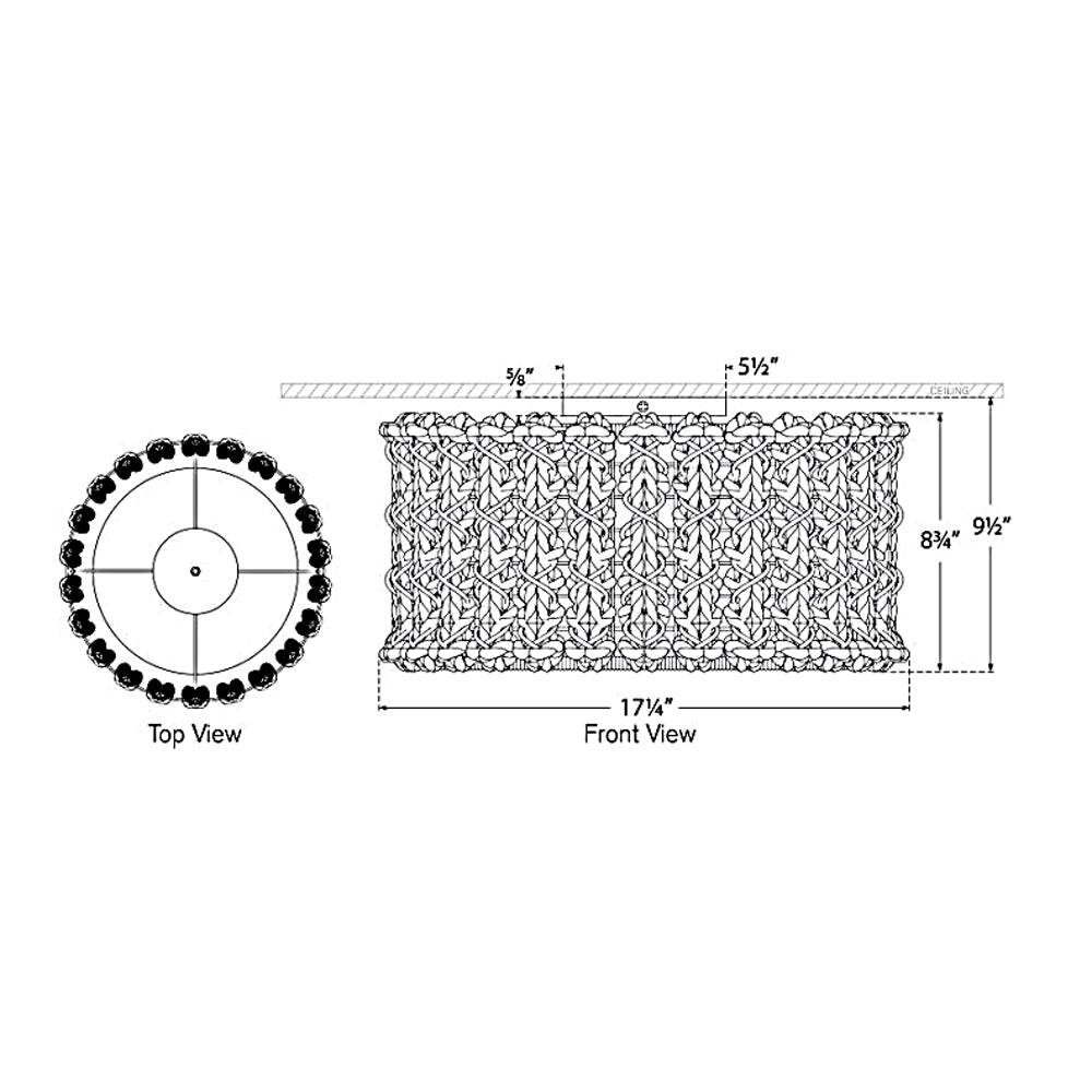 Visual Comfort Signature Catania Braided Ceiling Flush Light
