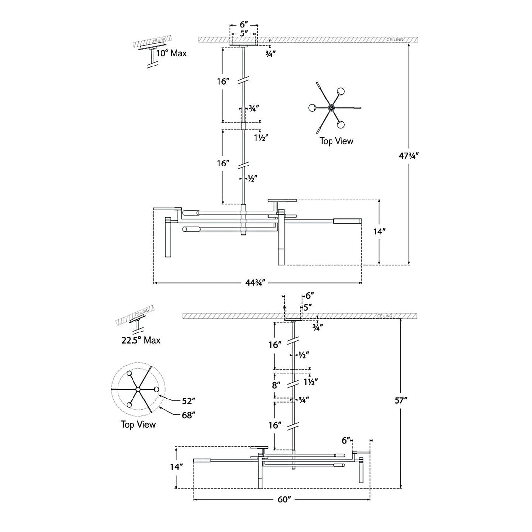 Visual Comfort Signature Melange Floating Disc Chandelier