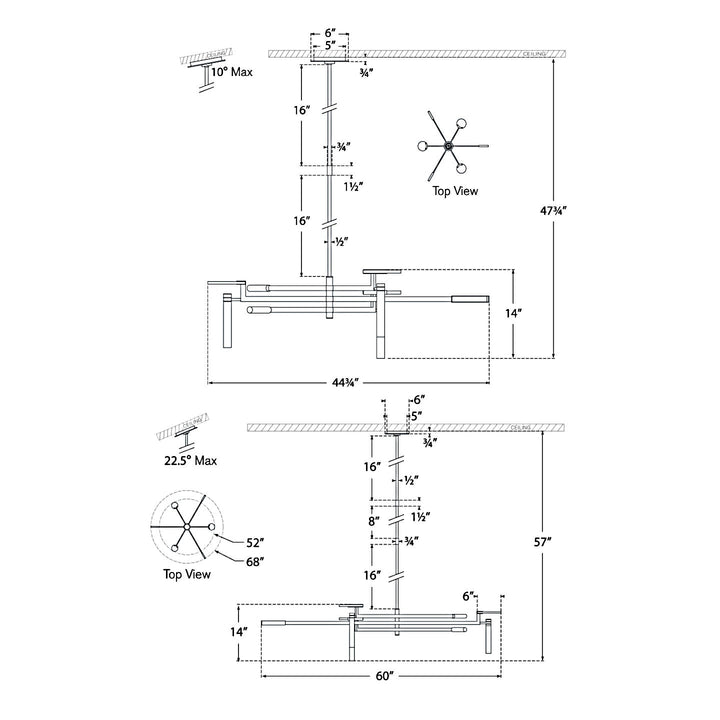 Visual Comfort Signature Melange Floating Disc Chandelier