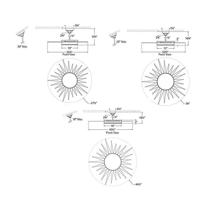 Visual Comfort Signature Soleil Short Semi Flush Ceiling Light