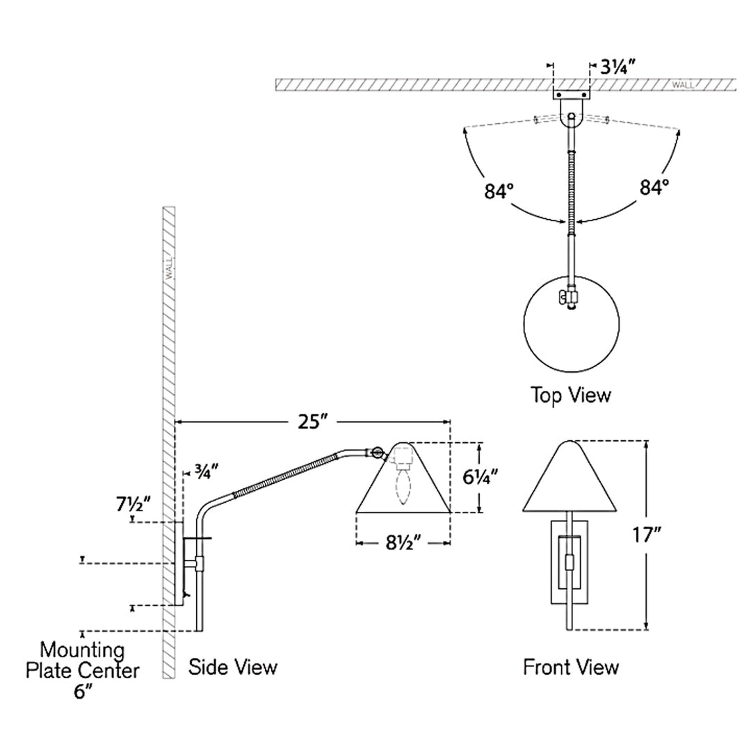 Visual Comfort Signature Laken Articulating Wall Light
