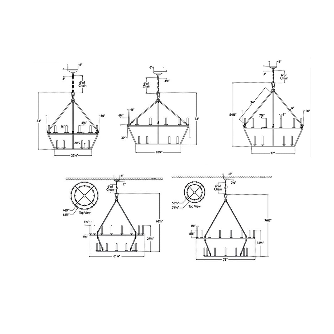 Visual Comfort Signature Darlana Two Tiered Ring Chandelier