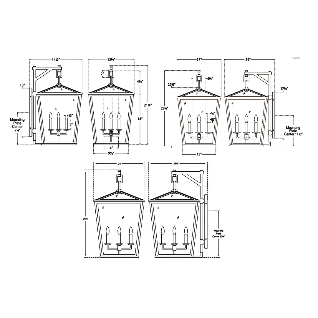 Visual Comfort Signature Darlana Bracketed Outdoor Wall Light