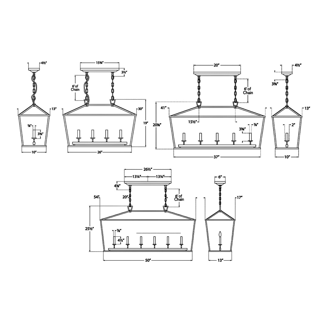 Visual Comfort Signature Darlana Linear Lantern Chandelier