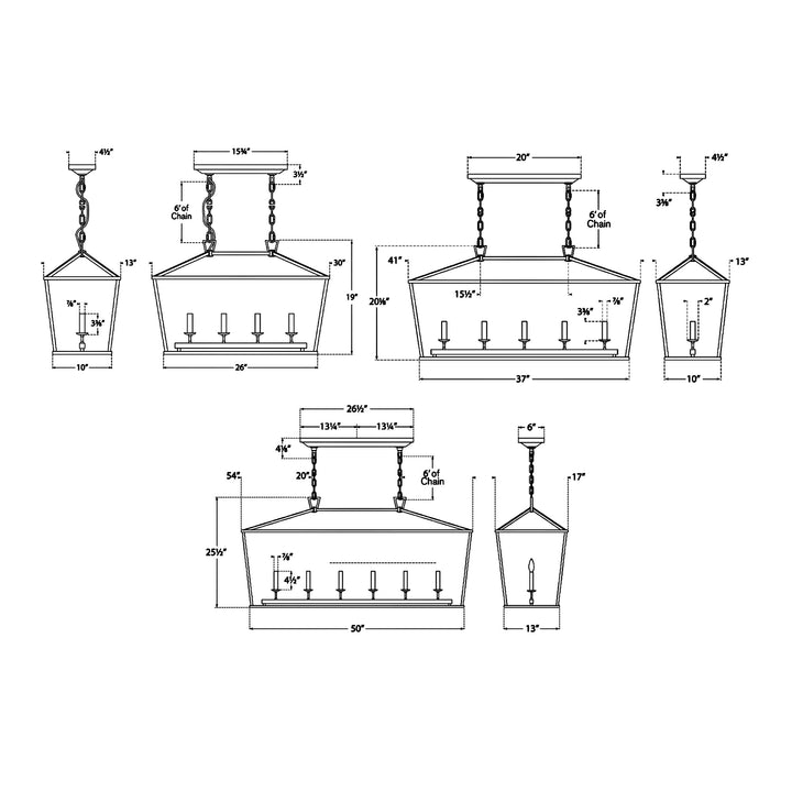 Visual Comfort Signature Darlana Linear Lantern Chandelier