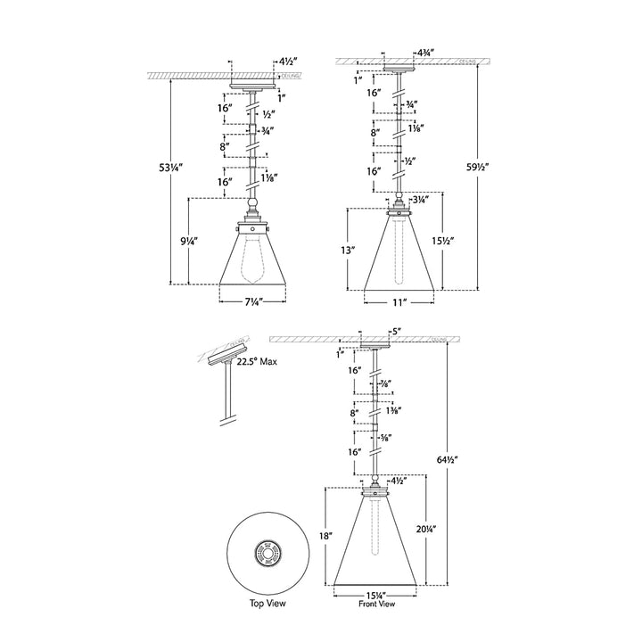 Visual Comfort Signature Parkington Cone Pendant