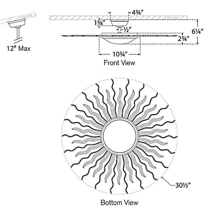 Visual Comfort Signature Re Semi Flush Ceiling Light