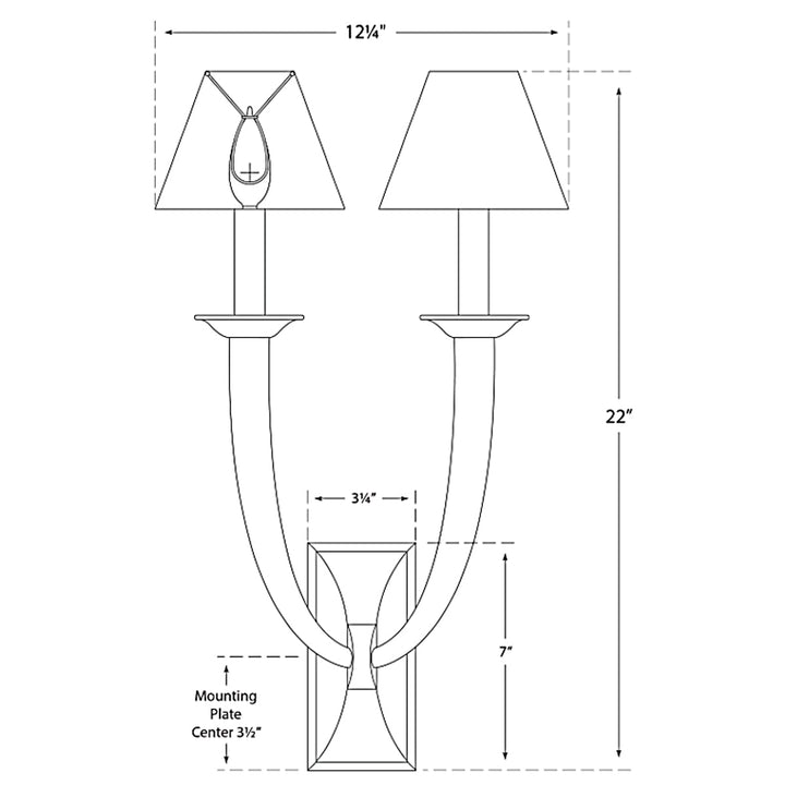 Visual Comfort Signature French Double Deco Horn Wall Sconce