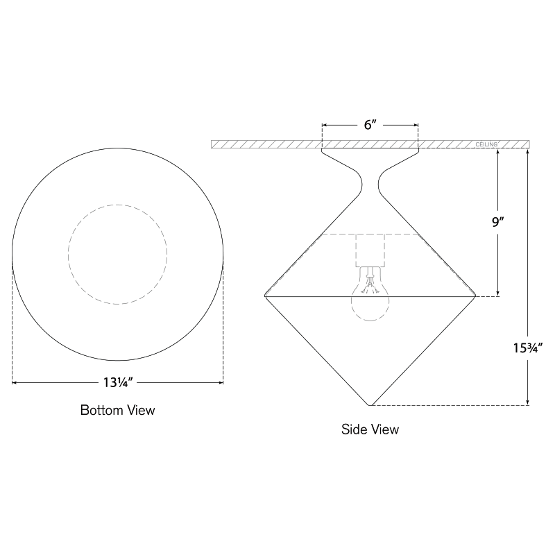 Visual Comfort Signature Sarnen Semi Flush Ceiling Light