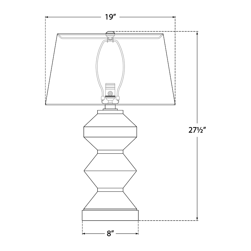 Visual Comfort Signature Weller Zig-Zag Table Lamp